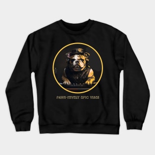 PAWS-ITIVELY EPIC VIBES DOG MIXING MUSIC DRESSED IN STEAMPUNK STYLE Crewneck Sweatshirt